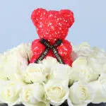 White Rose Flower Box with Red Teddy 2 white-rose-flower-box-red-teddy_02