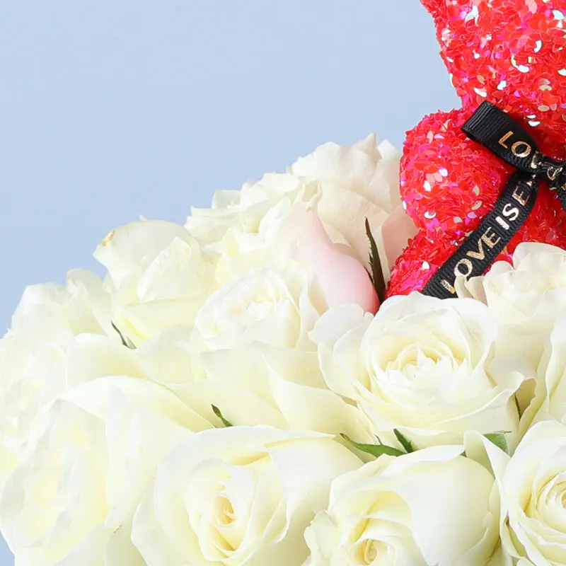 white-rose-flower-box-red-teddy_04 white rose flower box red teddy 04