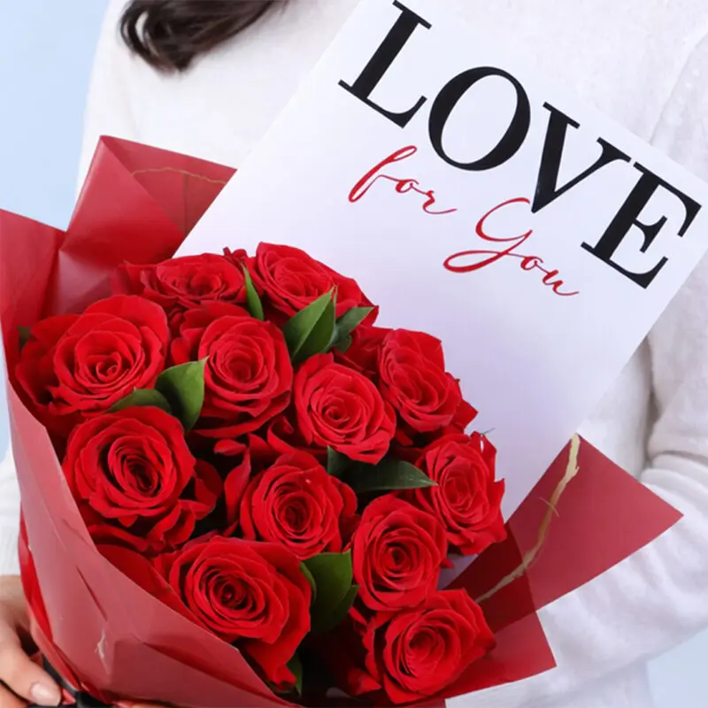 love note 10 red roses bouquet 02