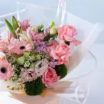 Soft Pink Celebration Bouquet with Lindt 5 pink-gerbera-roses-lily-mixed-bouquet-lindor_05