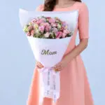 Pink Lisianthus & Baby Rose Mom Bouquet 1 pink-lisianthus-ping-pong-baby-rose-mom-bouquet