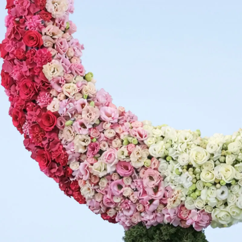 pink-white-rose-crescent-floral-arrangement_05 pink white rose crescent floral arrangement 05