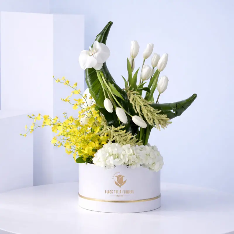 tulips-orchid-crescent-flower-box_2026_02 tulips orchid crescent flower box 2026 02