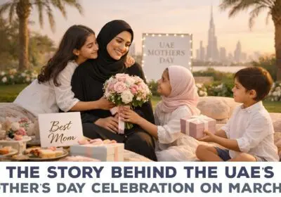 Mother’s Day celebration in the UAE on March 21 honoring mothers with flowers and love
