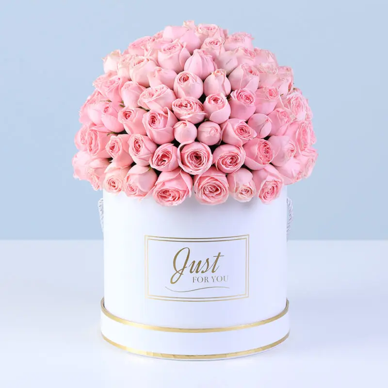 light pink roses just for you flower box 02