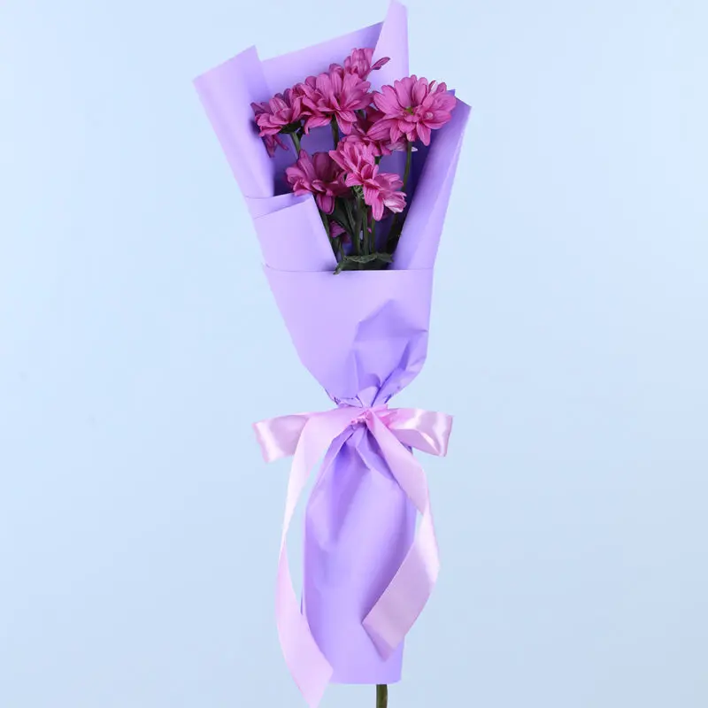 single purple chrysanthemum bouquet 02