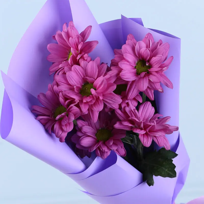 single purple chrysanthemum bouquet 03
