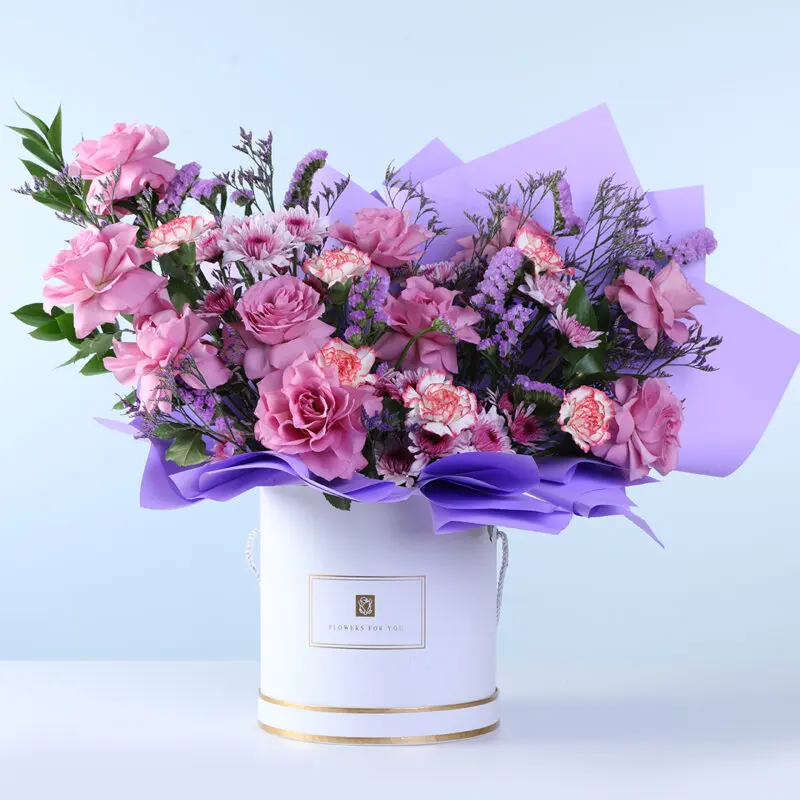 violet garden mixed flower bouquet 02