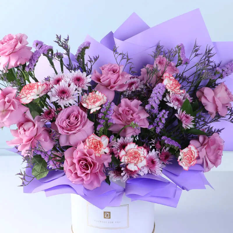 violet garden mixed flower bouquet 03