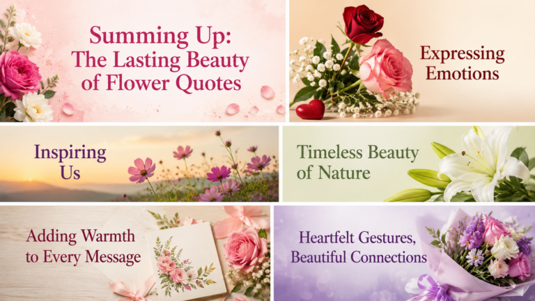 "Summing up the lasting beauty of flower quotes, these timeless sayings inspire joy, love, hope, and appreciation for nature while adding meaning to life's special moments."