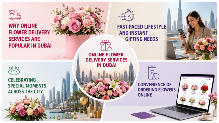 Online flower delivery service in Dubai offering fresh bouquets and elegant floral arrangements with convenient same-day delivery for birthdays, anniversaries, and special occasions across the city.