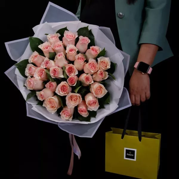 30 Pink Rose Bouquet with Patchi