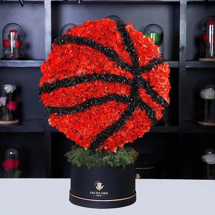 basketball inspired flower arrangement 1 jpg