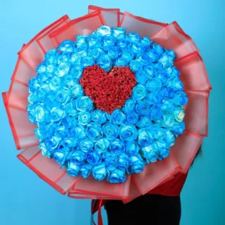 Blue Secret Heart Bouquet