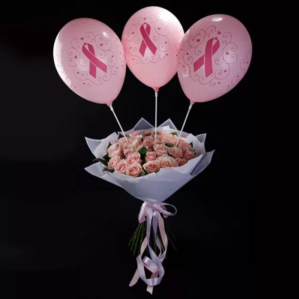 handbouquet with breast cancer balloons 2 jpg