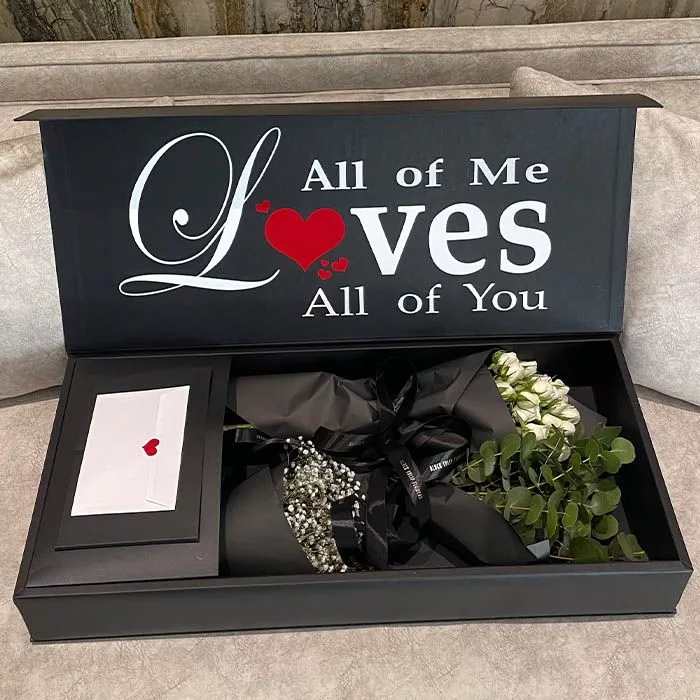 impressive customised flower gift box white spray roses 4 1 jpg