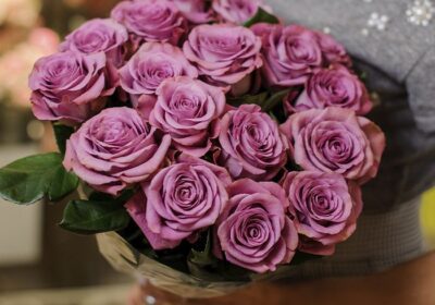 purple blooms bouquet
