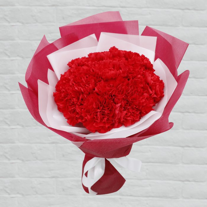 red carnation bouquet