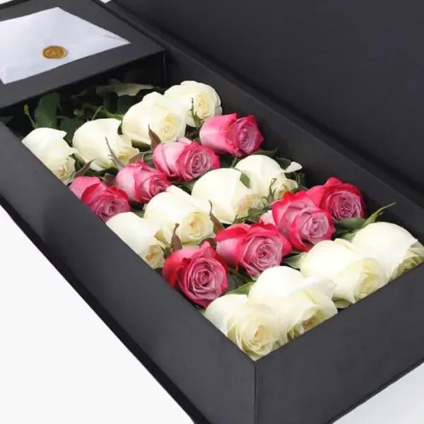 white deep purple roses in black box 1 1 jpg