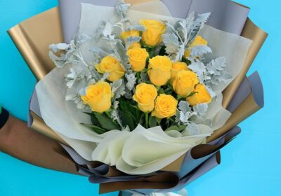 yellow rose shower bouquet