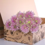 Pink Chrysanthemum Deco / Snowdown Zembla Pink With Green 2 Chrysanthemum Spray Euro - Pink