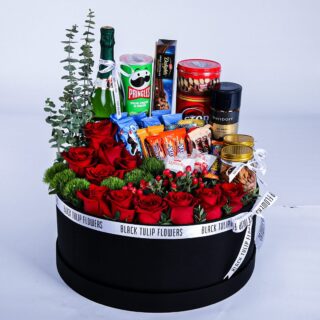 Abundant Hamper Box by Black Tulip Flowers