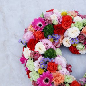Assorted Heart flower arrangement by Black Tulip Flowers