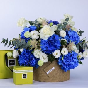 Azure and Ivory with Patchi by Black Tulip Flowers.