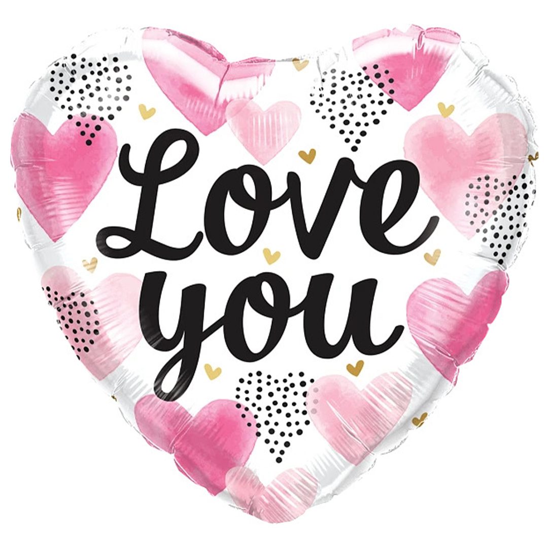 Love You - Pink and White Balloon