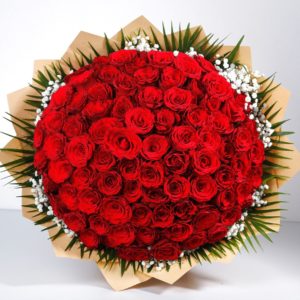 Beauty In Red bouquet by Black Tulip Flowers