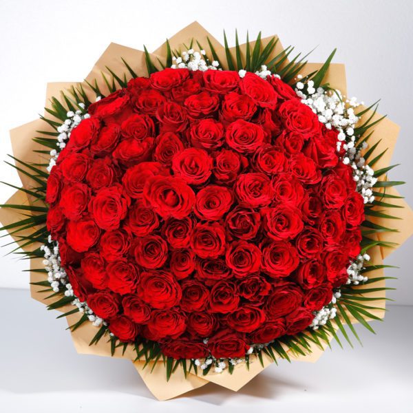 Beauty In Red bouquet by Black Tulip Flowers
