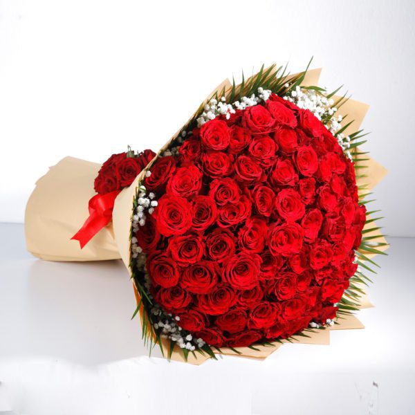 Beauty In Red bouquet by Black Tulip Flowers