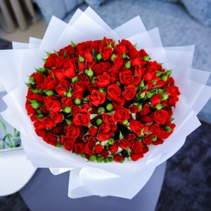 Captivating Red Bouquet by Black Tulip Flowers