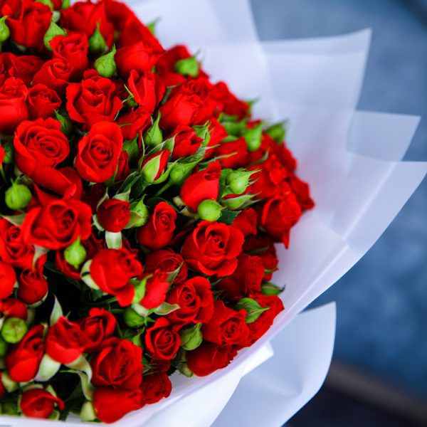 Captivating Red Bouquet by Black Tulip Flowers