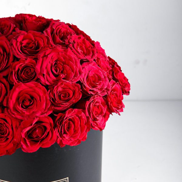 Classic Red Box by Black Tulip Flowers