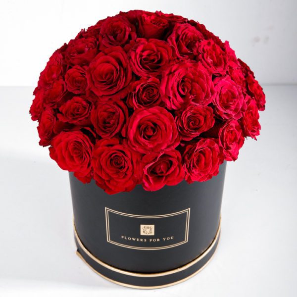 Classic Red Box by Black Tulip Flowers