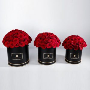 Classic Trio Red Rose Box by Black Tulip Flowers
