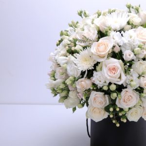 Cream Perfection flower box by Black Tulip Flowers.