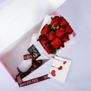 Cutie Red flower box by Black Tulip Flowers
