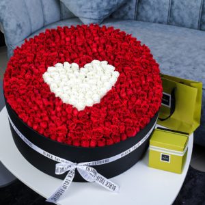 Heartfelt Round Arrangement with Patchi by Black Tulip Flowers