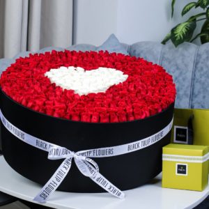 Heartfelt Round Arrangement with Patchi by Black Tulip Flowers