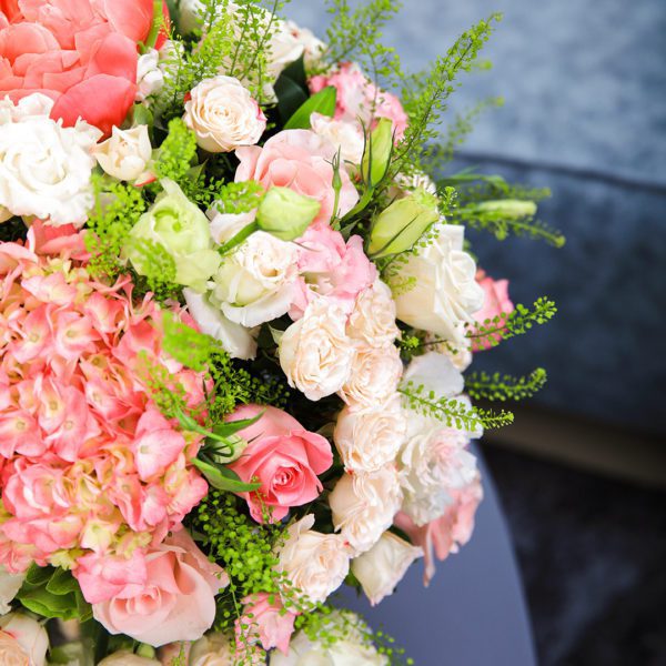 Lovely Pink Combination by Black Tulip Flowers