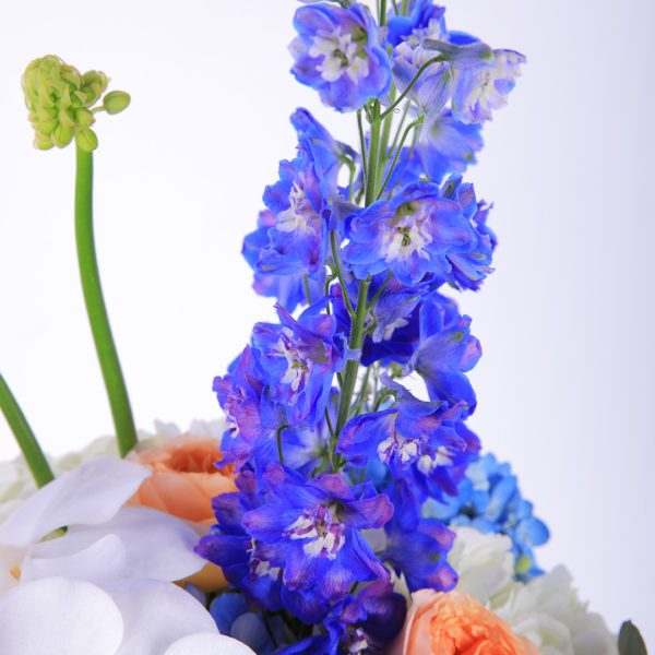 Mix Blooms in a glass vase by Black Tulip Flowers.