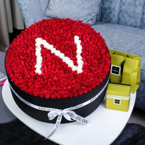 Noble Arrangement with Patchi by Black Tulip Flowers