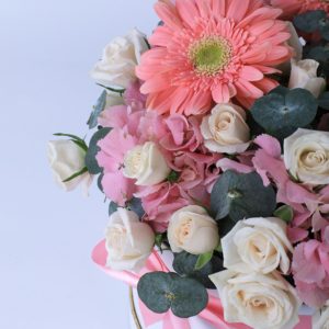 Nostalgic Pink In A Box by Black Tulip Flowers