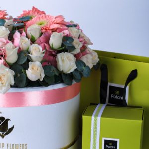 Nostalgic Pink with Patchi Chocolate by Black Tulip Flowers