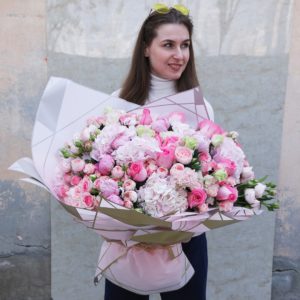 Nurturing Pink Bouquet by Black Tulip Flowers
