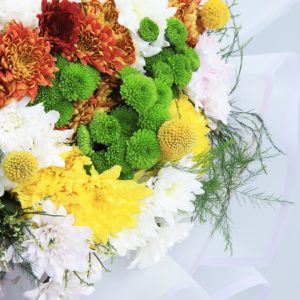 Optimistic Chrysanthemums Bouquet by Black Tulip Flowers