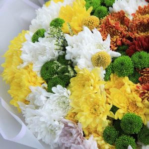Optimistic Chrysanthemums Bouquet by Black Tulip Flowers