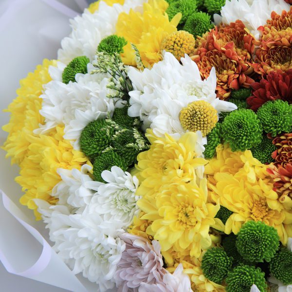 Optimistic Chrysanthemums Bouquet by Black Tulip Flowers